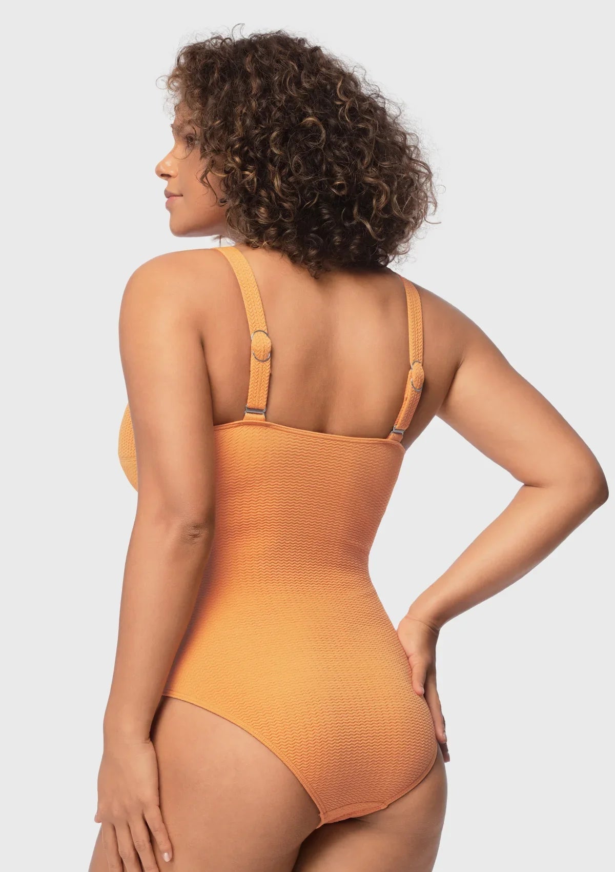 Enchante Bra V-wire Plunge Textured One-piece Cutout Swimsuit