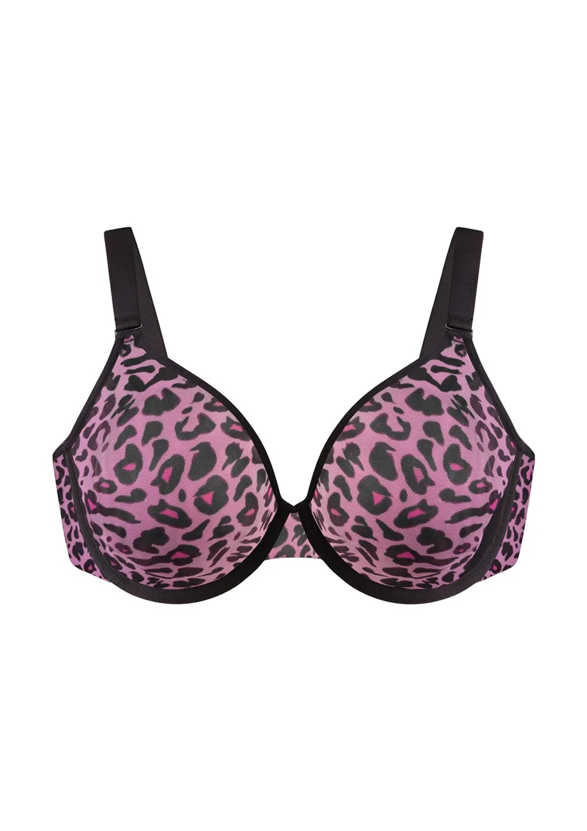 HSIA Leopard wild Unlined Plus Size Breathable Soft Mesh No Padding Underwire Bra