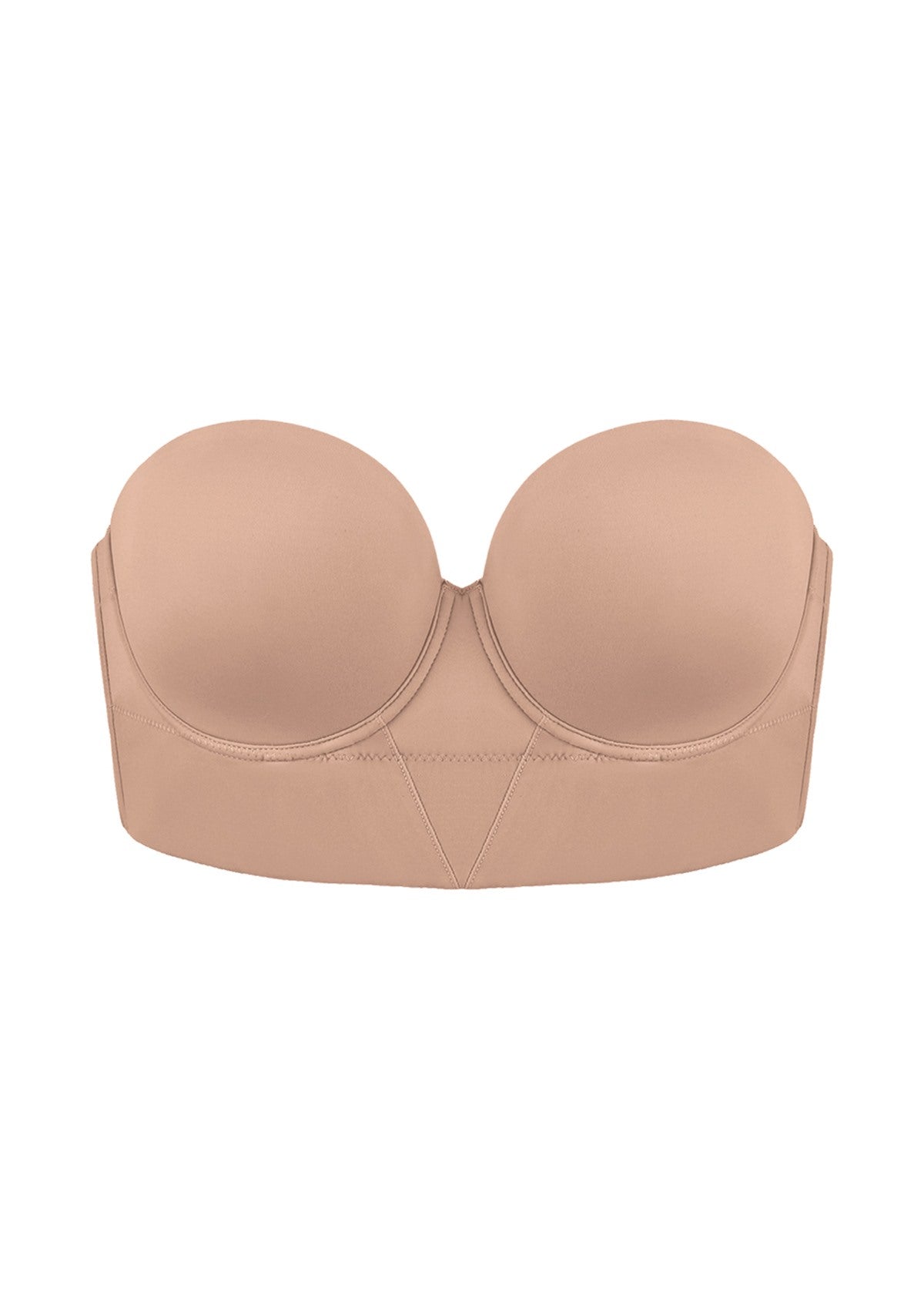 Daisy Smooth Beige Lightly Padded Longline Underwire Strapless Balconette Bra