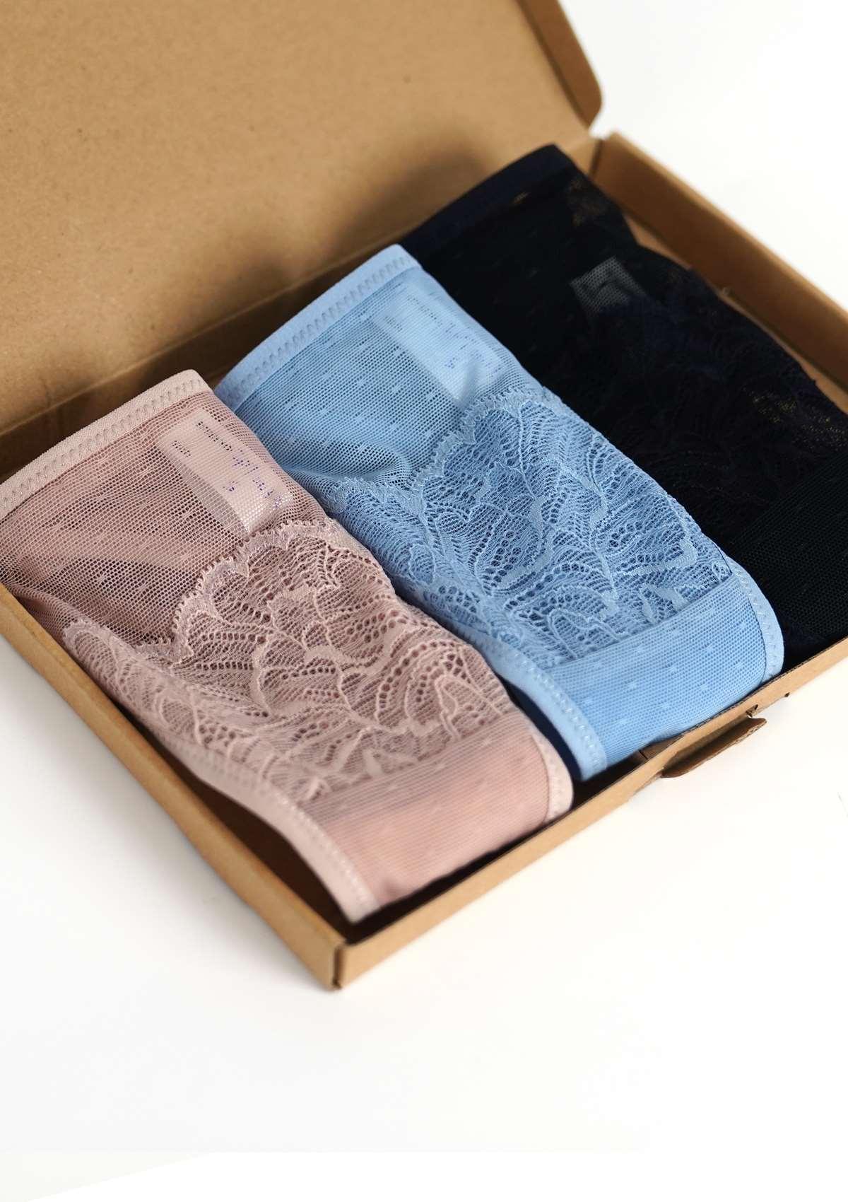HSIA Blossom Lace String Thongs 3 Pack