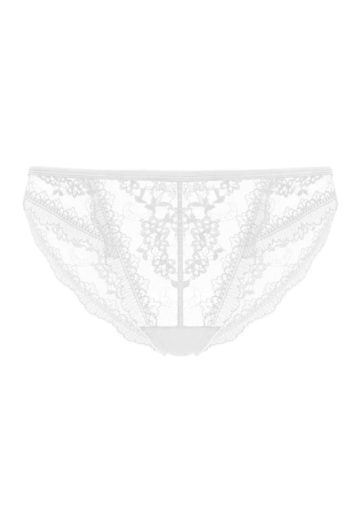 HSIA Floral Bridal Lace Back White Bikini Underwear