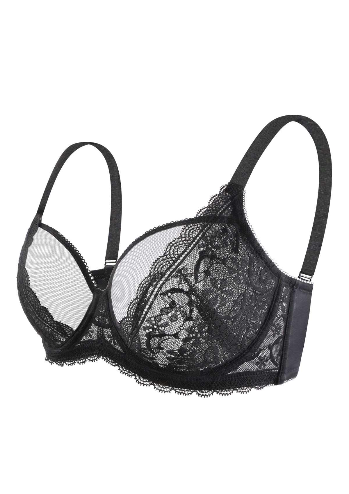 HSIA Lace Dolphin Black Underwire Bra
