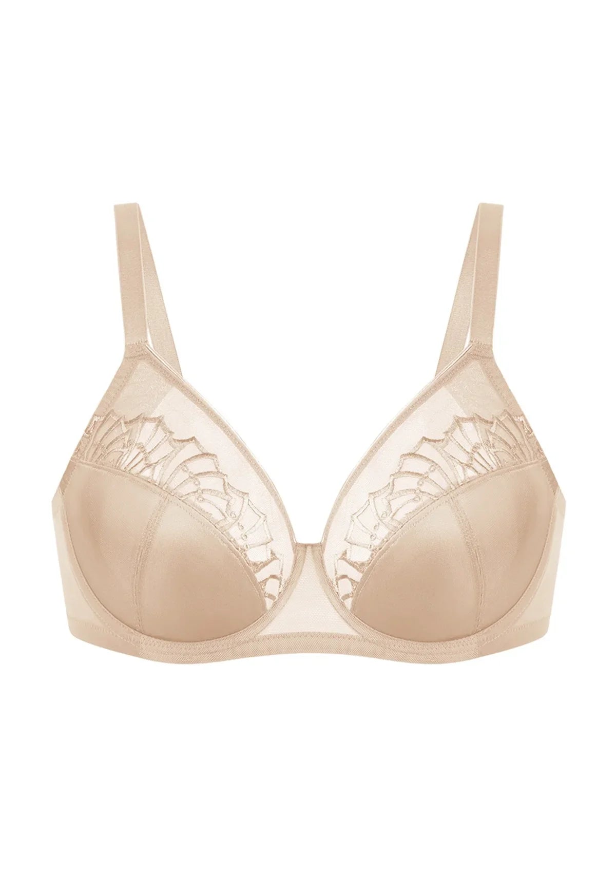 HSIA Pearl Shimmer Light Beige Unlined Plus Size Full Coverage Underwire Comfortable Bra