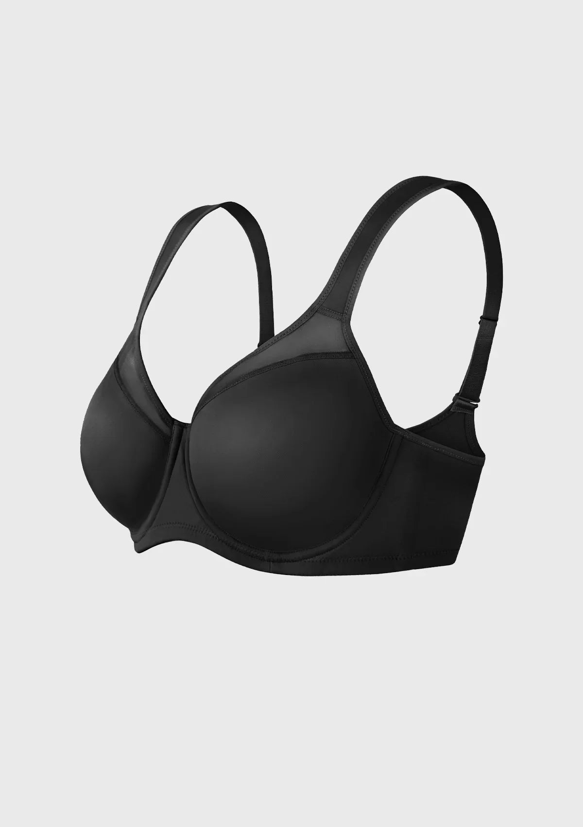 HSIA Alina Full Coverage Underwire Bra Plus Size Supportive Unlined Adjustable Strap Comfort Fit T-Shirt Style
