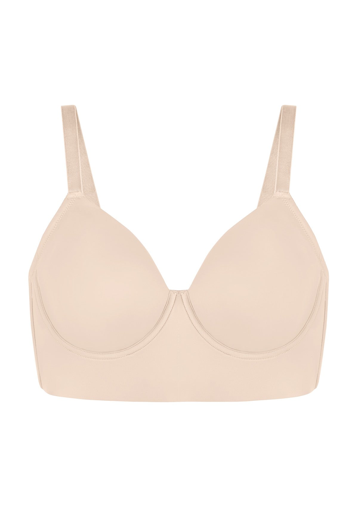 HSIA Delia Plus Size Lightly Padded Seamless Full Coverage Underwire Longline T-Shirt Bra for Fuller Bust