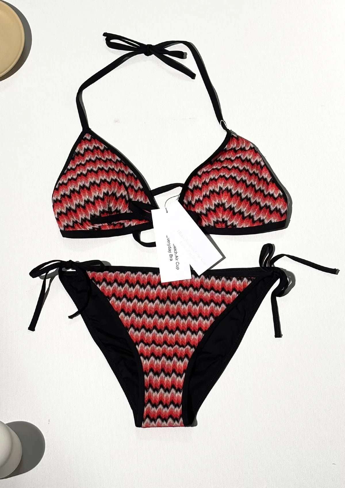 HSIA Sandwich Air Cup Two Piece Halter Tie Side Bikini Bathing Suit