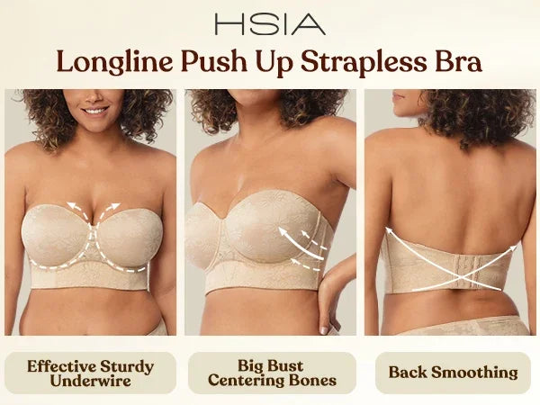 Daisy Lightly Padded Longline Underwire Strapless Balconette Bra