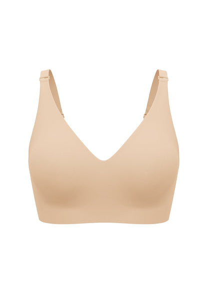 V-Neck Seamless Wireless Push Up Support  Multi-way Strap Bra