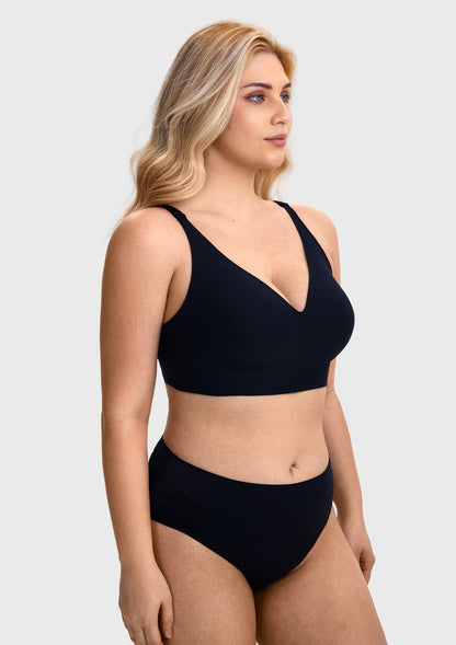 V-Neck Seamless Wireless Push Up Support  Multi-way Strap Bra
