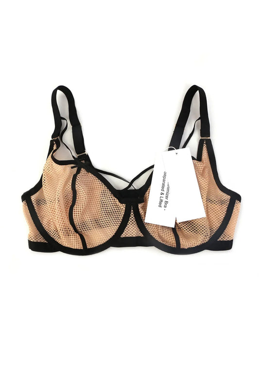 HSIA Minimizer Bra – Separated & Lifted Punk Chic Strappy Unlined Balconette Bra