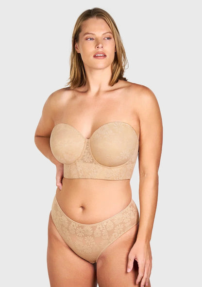 Daisy Lightly Padded Longline Underwire Strapless Balconette Bra
