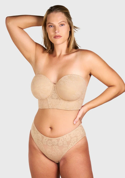 Daisy Lightly Padded Longline Underwire Strapless Balconette Bra