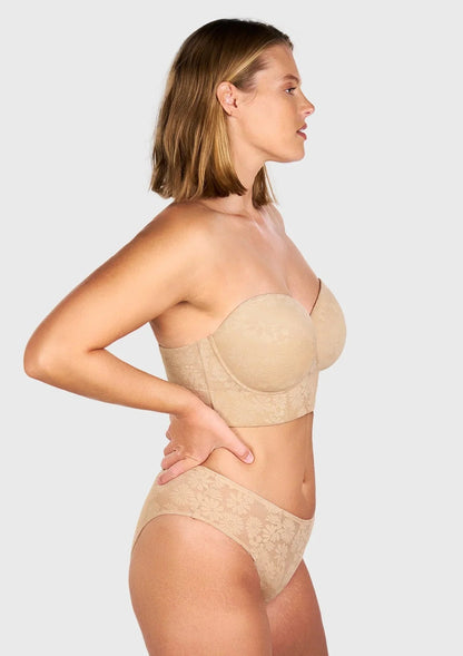 Daisy Lightly Padded Longline Underwire Strapless Balconette Bra