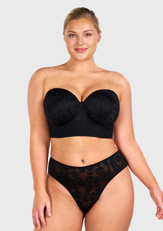 Daisy Lightly Padded Longline Underwire Strapless Balconette Bra