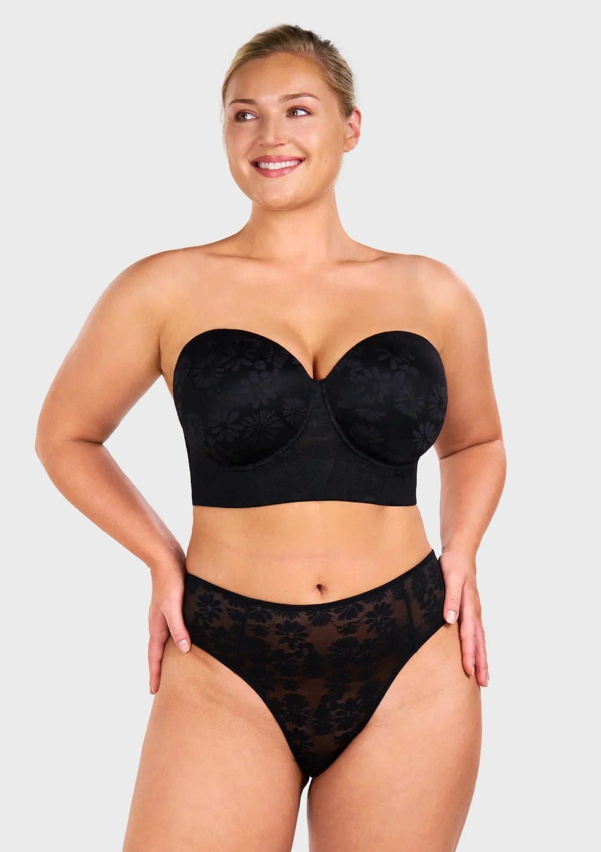Daisy Lightly Padded Longline Underwire Strapless Balconette Bra