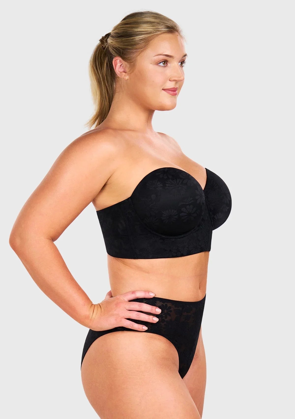 Daisy Lightly Padded Longline Underwire Strapless Balconette Bra