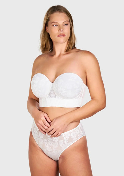Daisy Lightly Padded Longline Underwire Strapless Balconette Bra