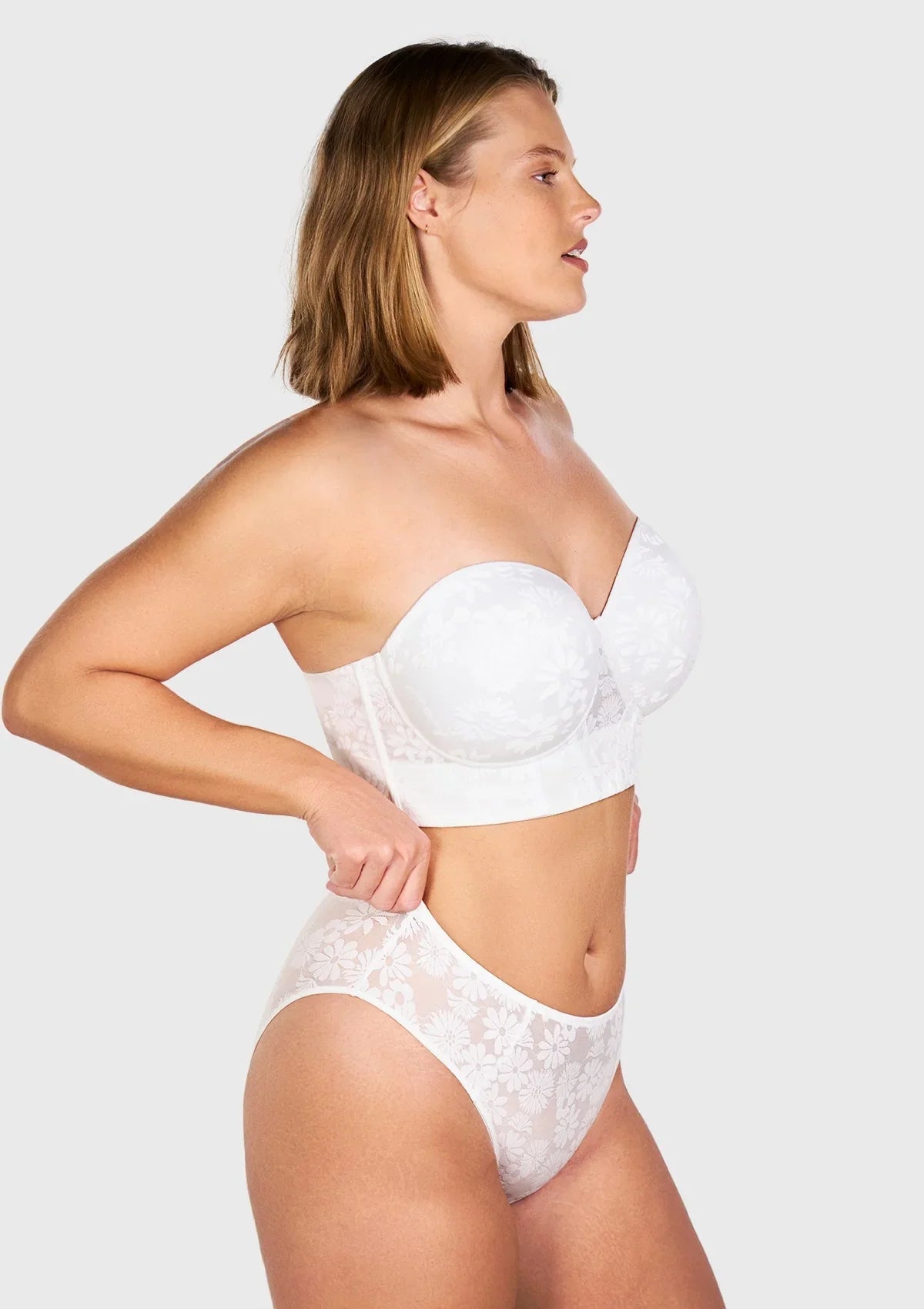 Daisy Lightly Padded Longline Underwire Strapless Balconette Bra