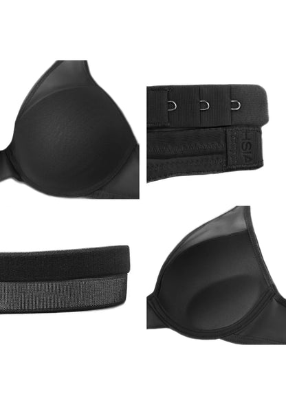 Deep V Plunge Mesh T-shirt Push-Up Bra