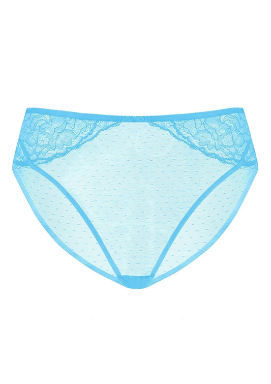 Enchante High-Rise Capri Blue Mesh Brief Underwear