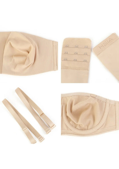 Fiery Unlined Seamless Comfort Underwire Plus Size Bandeau Strapless Bra