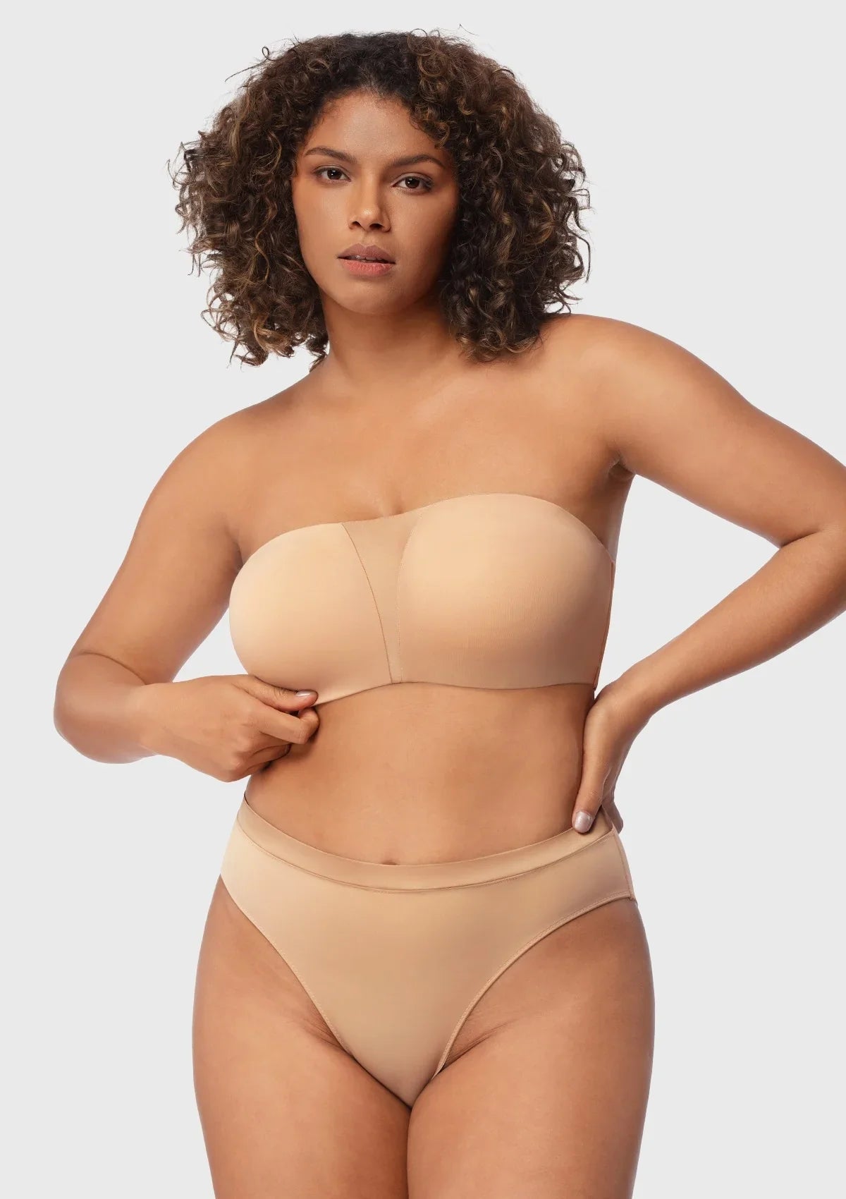 Fiery Unlined Seamless Comfort Underwire Plus Size Bandeau Strapless Bra