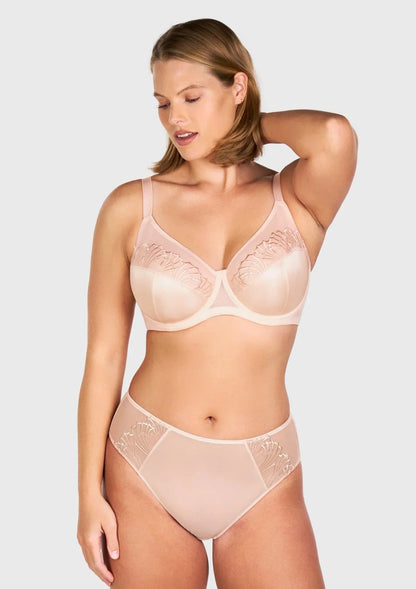HSlA Pearl Shimmer Unlined Plus Size Full Coverage Underwire Comfortable Bra