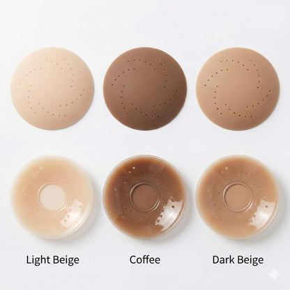 HSIA AirSwirl Breathable Ultra Thin 0.1mm Invisible Food-Grade Silicone Nipple Covers Hypoallergenic Reusable Seamless Pasties for Large Breasts DDD Cup