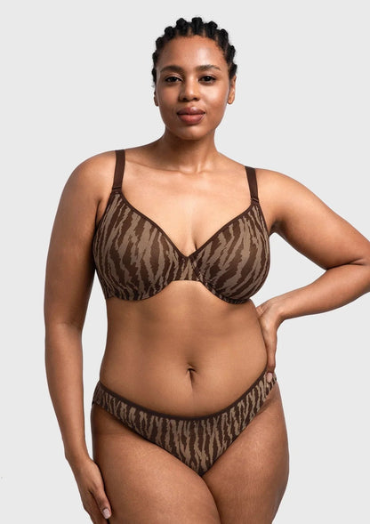 Zebra Wild Unlined Underwire Mesh Bra