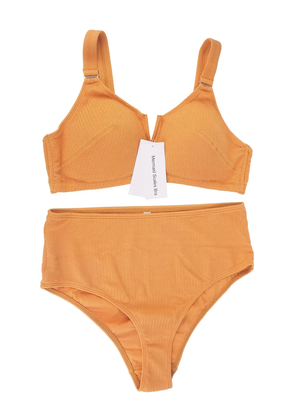 Mermaid Scales Bra V-wire Plunge Textured One-piece Cutout Swimsuit