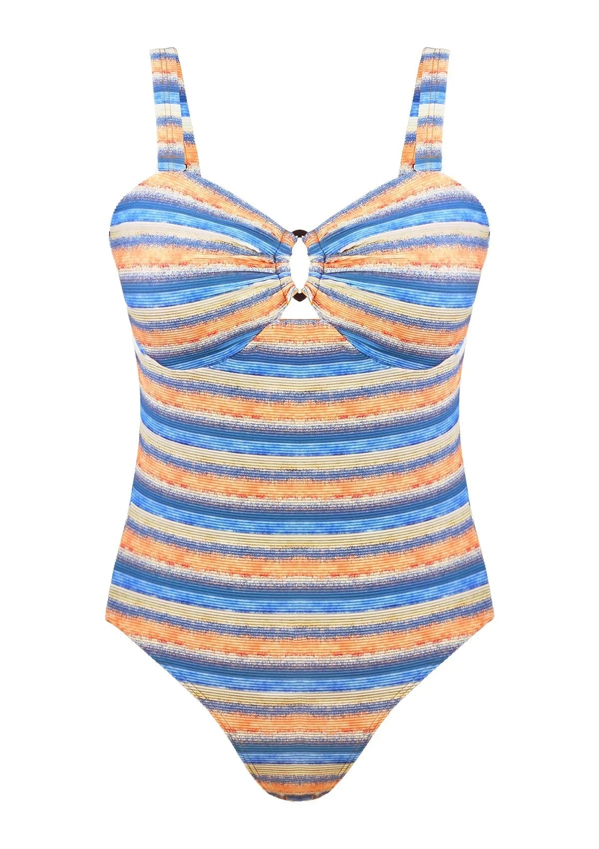 Multiway Multi-colored Striped One-piece Swimsuit