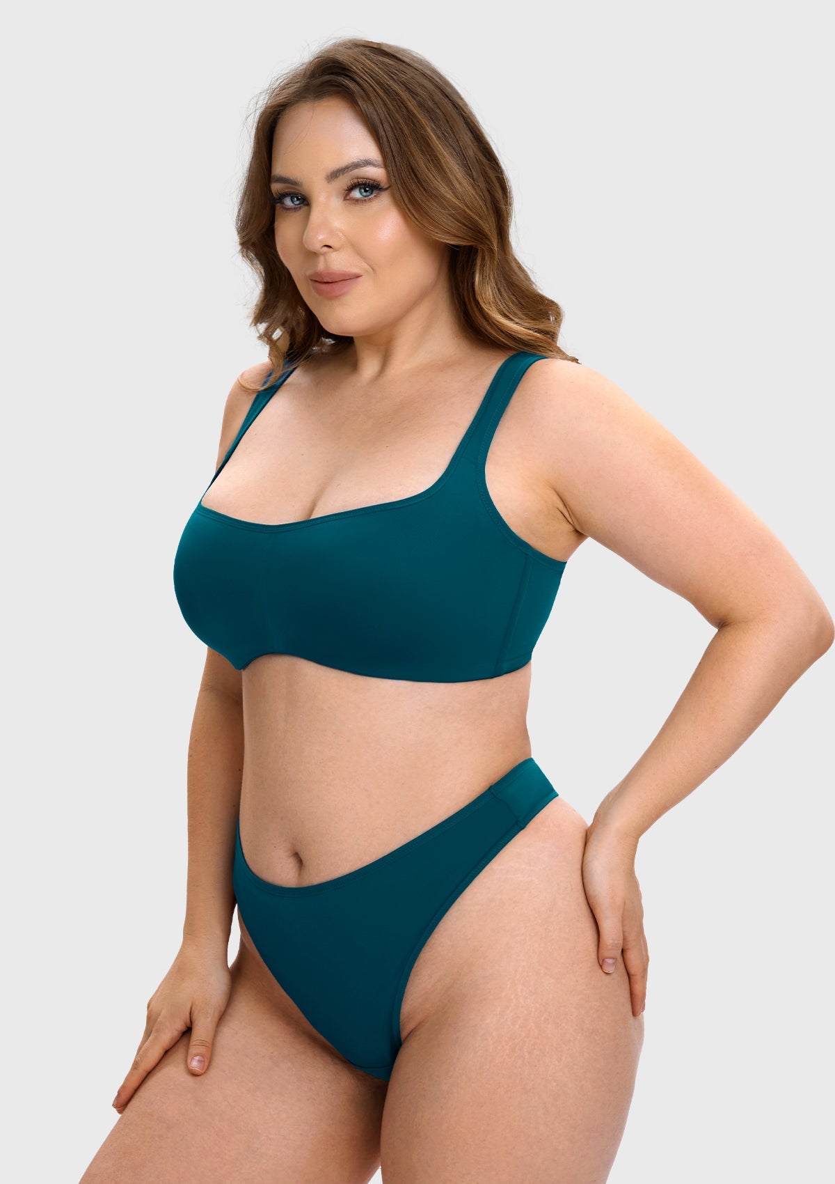 Vespera Square Neckline Full-Bust Demi Bra, Wide Straps, Seamless - HSIA