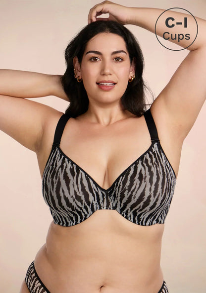 Zebra Wild Unlined Underwire Mesh Bra