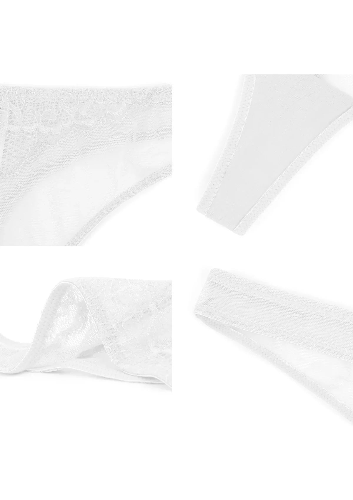 Enchante Floral Lace Sheer Mesh Back Thong Undewear