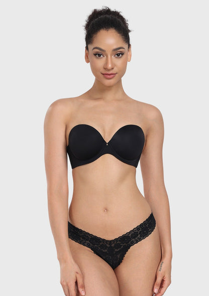 Seamless Lightly Lined Full Coverage Underwire Strapless Bra
