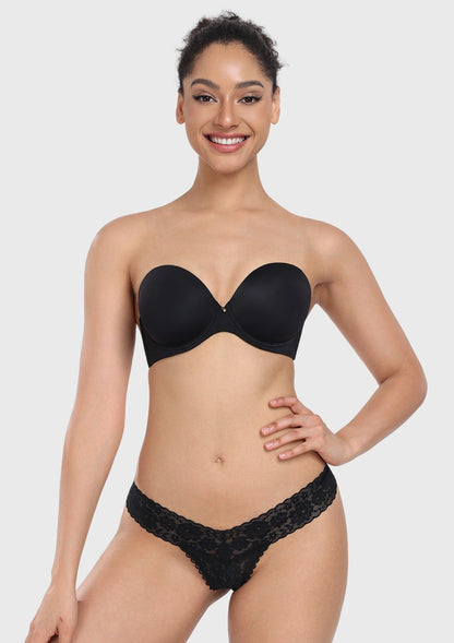 Seamless Lightly Lined Full Coverage Underwire Strapless Bra