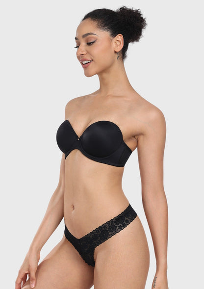 Seamless Lightly Lined Full Coverage Underwire Strapless Bra