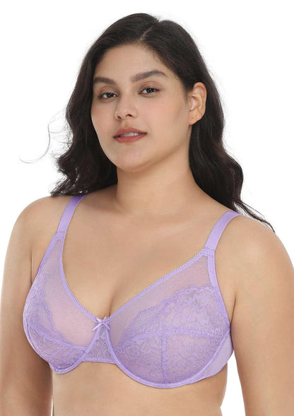 Enchante Lace Unlined Full Coverage Underwire Bra