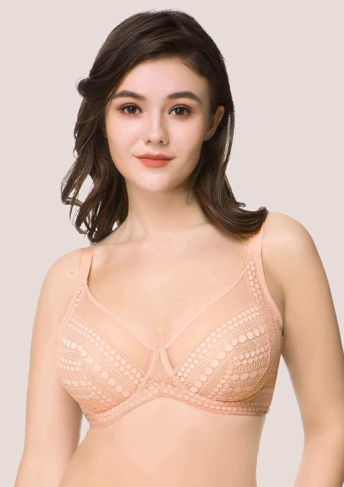 HSIA Polka Dot Sexy Rose Cloud Lace Bra