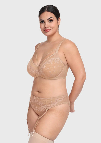 HSIA Renna Holiday Embroidered Pink Mesh Brief Underwear