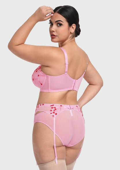 HSIA Renna Holiday Embroidered Pink Mesh Brief Underwear