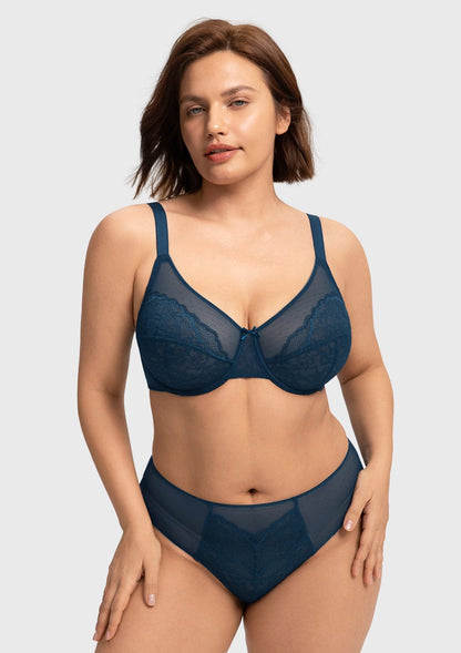 Enchante Lace Unlined Full Coverage Underwire Bra