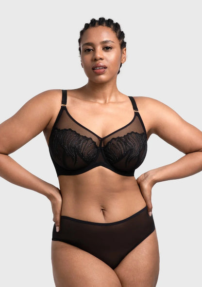 HSIA Luxe Bloom Plus Size Unlined Underwire Bra