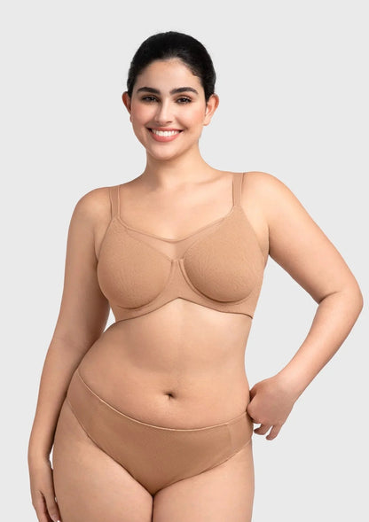 HSIA CoolComfort Plus Size Underwire Smoothing Wide Strap Full Coverage Unlined Minimizer T-shirt Bra