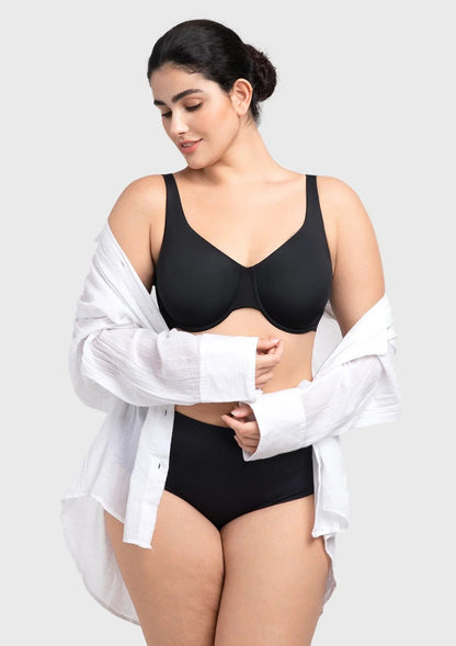 Full Coverage Plus Size T-Shirt Bra with Silky Satin Feel