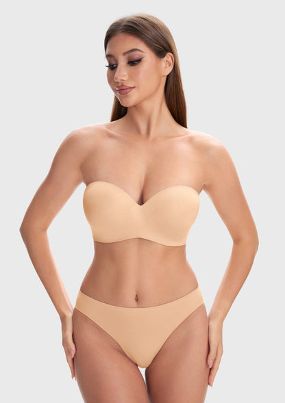 Breya Silicone-Free Seamless Push Up Strapless Bra