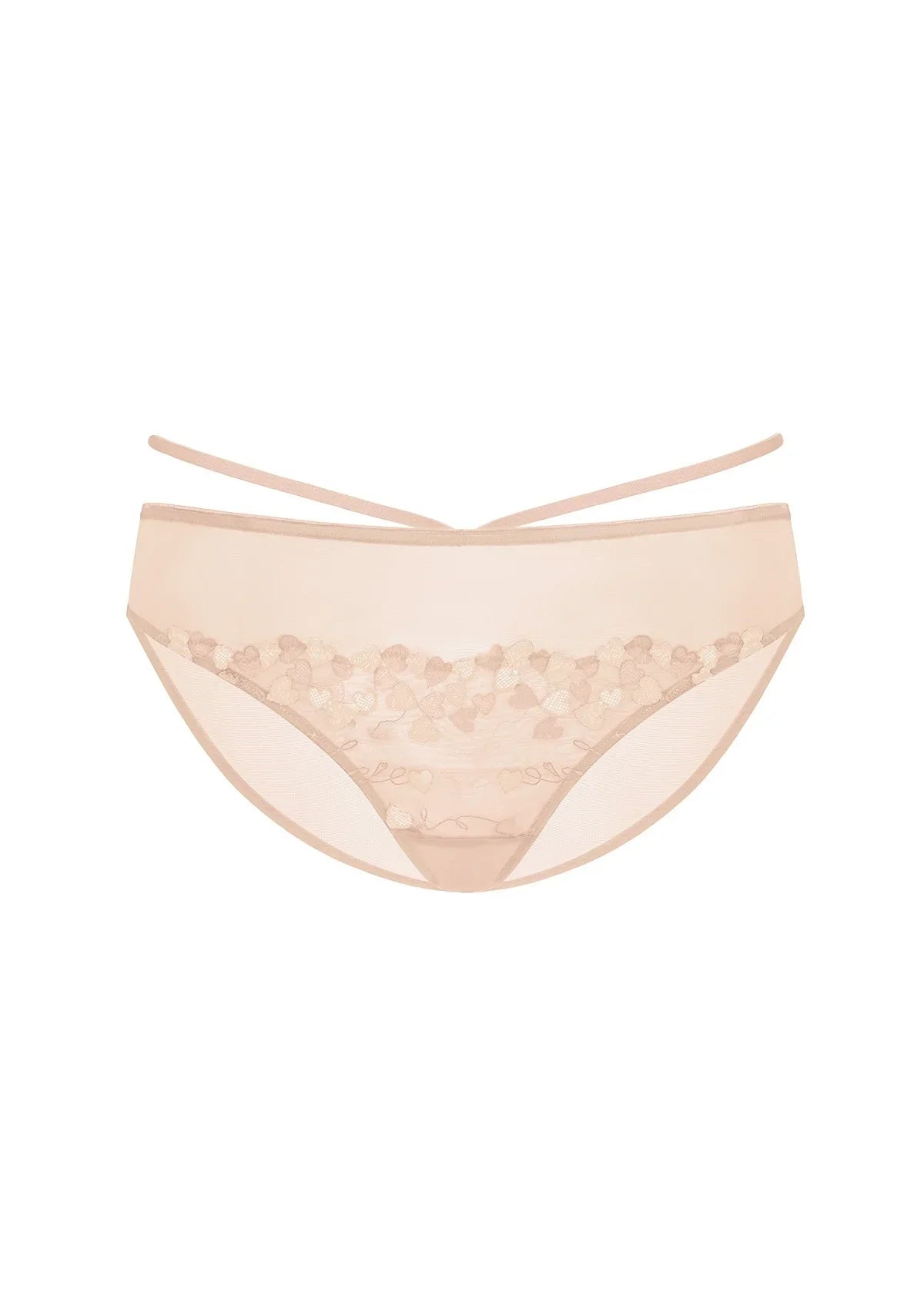 HSIA Renna Holiday Embroidered Pink Mesh Brief Underwear