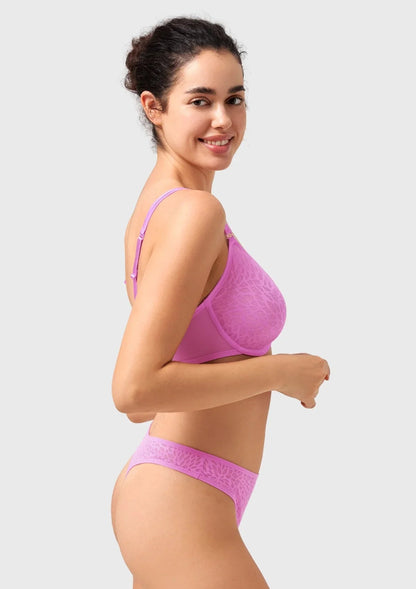 HSIA Vine Sexy Underwire Half-Cup Bra with Sheer Single-Layer Lace