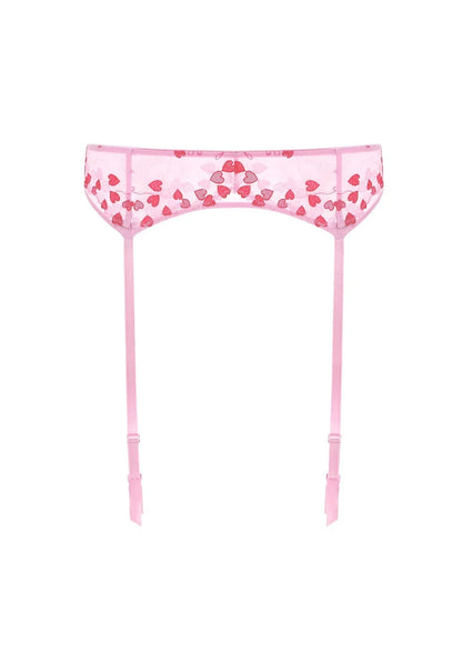 HSIA Renna Holiday Edit Embroidered Pink Garter Belt
