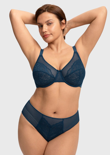 Enchante Lace Unlined Full Coverage Underwire Bra
